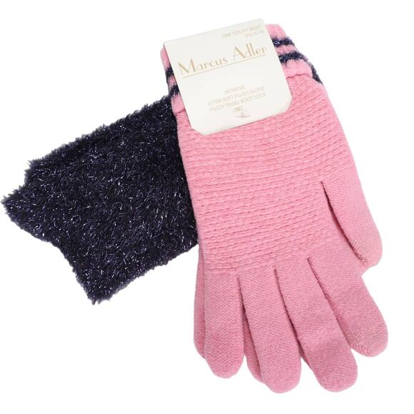 Marcus Adler Women’s Ultra Plush Glove & Fuzzy Tinsel Sock Set — NWT - Picture 1 of 3